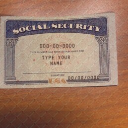 social security card back template