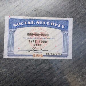 Social Security Card format blank social security card