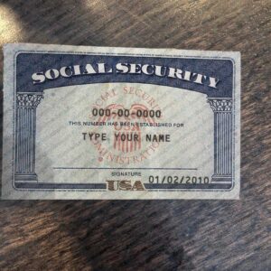 Blank Social Security Card Template Editable
