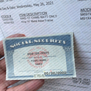 California editable social security card template