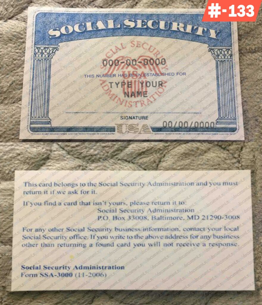 Temporary Social Security Card Example Texas editable social security card template - DOCUMENT PSD