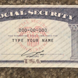 Texas social security card template download