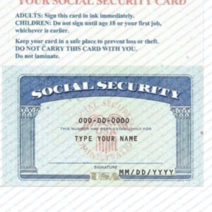 Editable SSN Template front back side