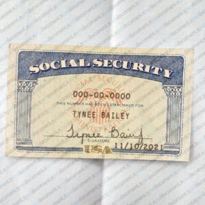 Editable ssn card PSD Template back side