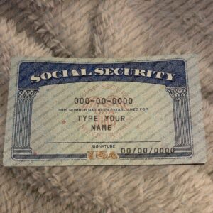 USA Social Security Template back