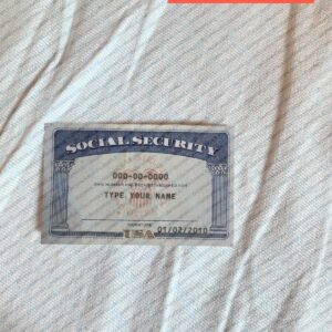 USA Social Security Card Template 2025