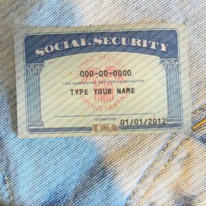 For Work Social Security Card Template