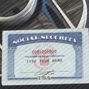 Social Security Card Template with seal Photoshop