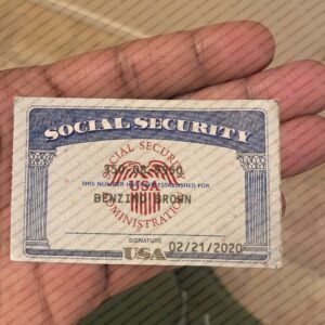 Blank social security card template with seal