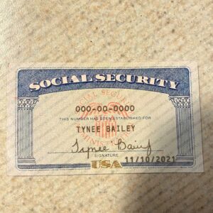 Virginia Social Security Card Template