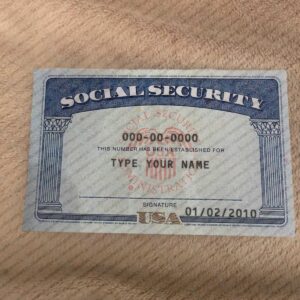 Arizona Social Security Card Template