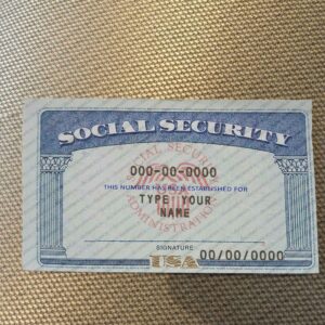 Nevada Social Security Card Template