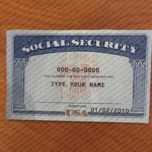 Montana Social Security Card Template