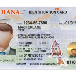 Indiana Drivers License Template PSD