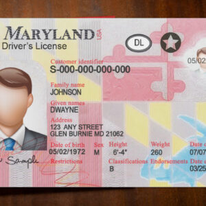 Maryland Driver License Template
