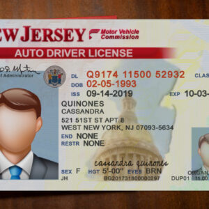 New Jersey Driver License Template