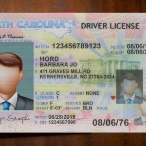 North Carolina Driver License Template
