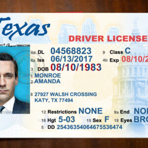 Texas Driver License Template (V1)