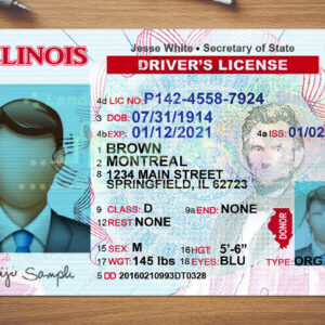 Illinois Driver License Template