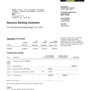 Bank of Montreal Statement Free Download