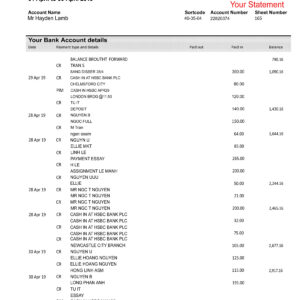 HSBC Bank Statement Free Download