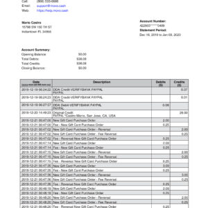 MOVO Cash Statement Free Download