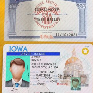 Drivers License and Template Social Security Card