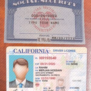 Editable SSN Card and Drivers License Template PSD